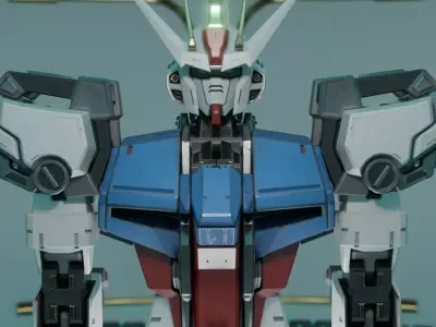 Strike Gundam Low-poly 3D model