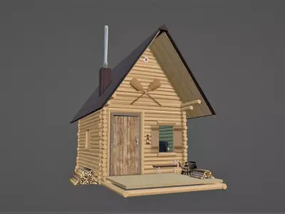 Log cabin Tree-house Game Ready Low-poly 3D model