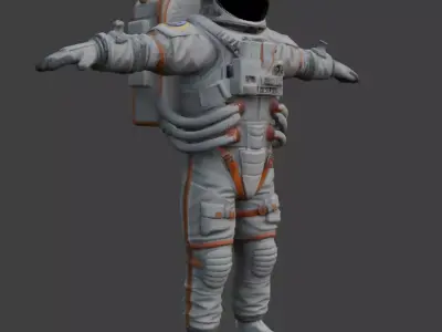 Astronaut space suit low poly Low-poly 3D model