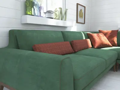 Emerald Corner Sofa 3D Model 3D model