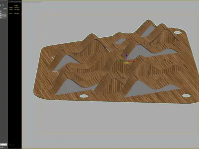Wooden Wave Play Structure for Adventure Parks 3D model