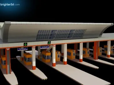 Toll Free Way Gate 3D model