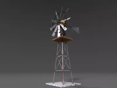 WINDMILL LOWPOLY 3D MODEL Low-poly 3D model