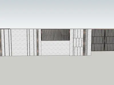 house boundary wall sketchup 3d model  3D model