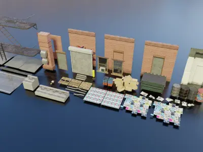 New York Alleyway Assets 3D model