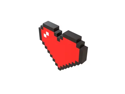 Pixel Heart Pack v2 01 Low-poly 3D model