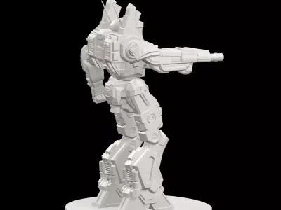 Mecha Robot Science Fiction On Base 3D print model