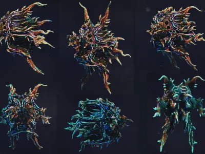 Alien Squid Low-poly 3D model