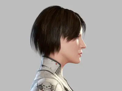 Female Sci Fi Soldier Low-poly 3D model get
