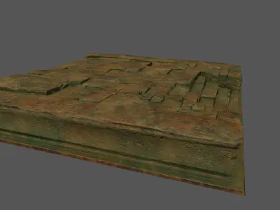 Stairs brick wall Low-poly 3D model get