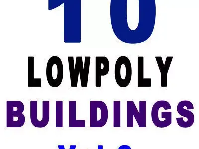 Collection of 10 Buildings 3D model