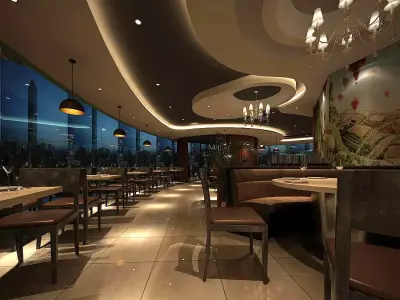 Business Restaurant - Coffee - Banquet  202 3D model