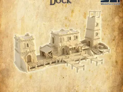 Small Desert Dock Tabletop Terrain 28 MM 3D print model