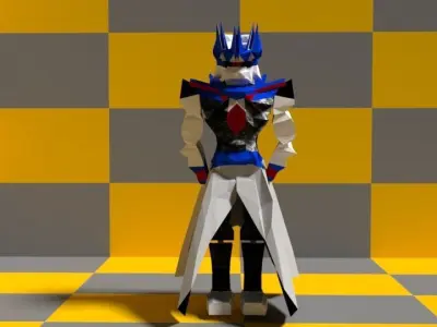 Low Poly Ancient Imperial Guard Army With Rigging Low-poly 3D model