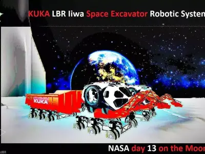 SPACE ROBOTIC MOON SCENE 3D model