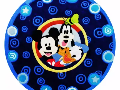 Round children rug  3D model