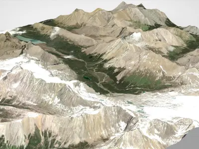 Mountain  landscape Banff National Park Canada 3D model