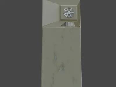 Creme white 90s Refrigerator Low-poly 3D model