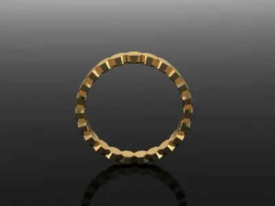 Hexagon Band Ring Mix Size 4 5 6 7 8 9 10 3D print model