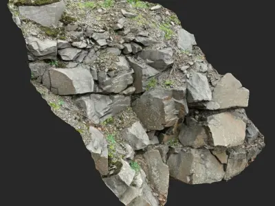 3d scanned cliff face M 3D model