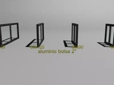 ventanas de aluminio 60 cm Low-poly 3D model