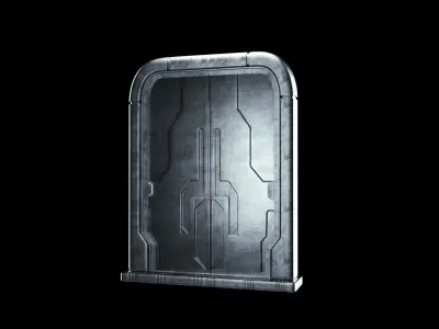 Sci-fi Space Ship Door 3D model 3D model