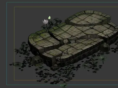 Game Model - Kapya Buddha Forest Big Lotus Block 3D model