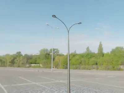 Street Light 15 version 16 10m with pole 4 Low-poly 3D model