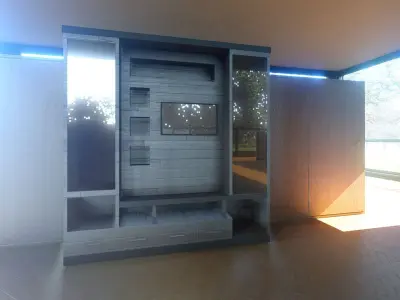 Modern Minimalist TV Wall -Functional TV Wall Design 3D model