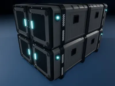 SciFi Cargo Containers Low-poly 3D model
