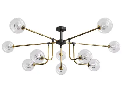 AGIRA modern chandelier with brass and glass balls Low-poly 3D model
