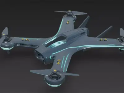 Lightweight Reconnaissance Drone Low-poly 3D model