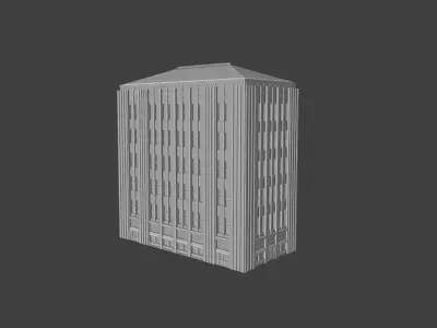 Art Deco Office Tower Low Poly City Building Game Ready 3D print model