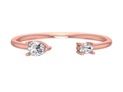 Women Open End Light Weight Band Ring 3D print model