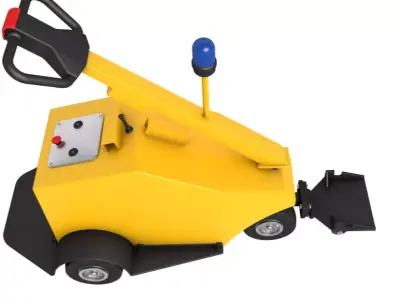 Airport Trolley Powered Tug Pusher Handle 3D model