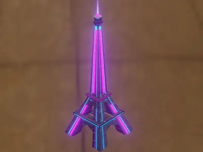Sci-Fi Eiffel Tower 3D model