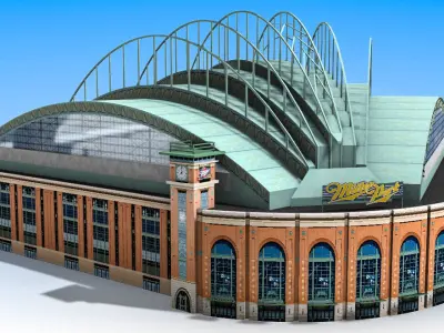 Milwaukee Brewers Stadium Exterior Low-poly 3D model