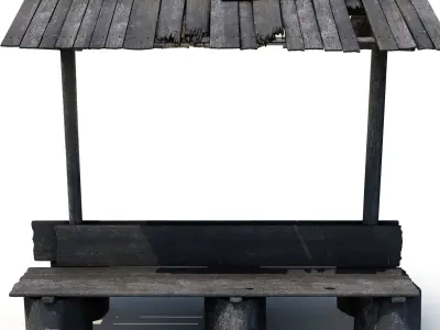 Old Country Bench 3D model