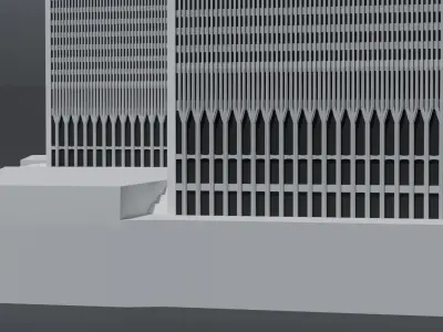 World Trade Center 1973-2001 Low Poly  Low-poly 3D model