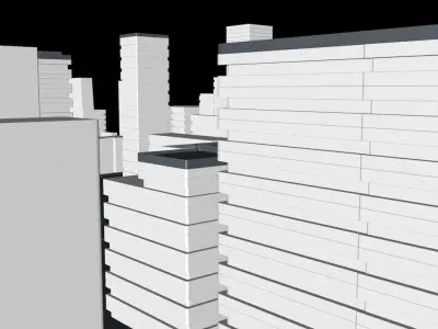 Unique buildings pack futuristic city 3D model