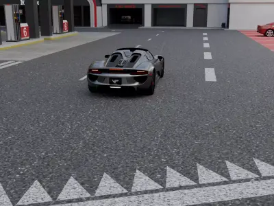 Realistic Fuel station and service area - Full environment 3D model