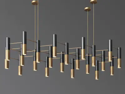 Linear Suspension Chandelier Collection 3D model