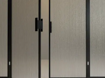 Glass partition door 86 Low-poly 3D model