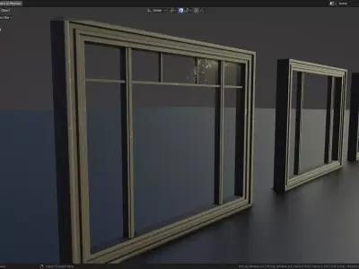 3 Picture Window PBR ready to use Low-poly 3D model
