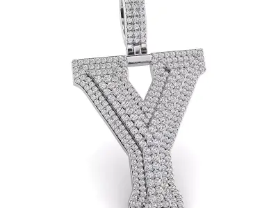 Alphabet Latter Y Diamond Pendent 3D print model
