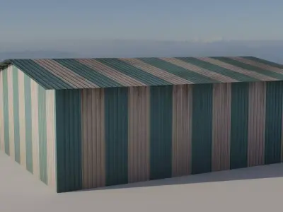 Industrial Corrugated Warehouse - PBR Game Ready Low-poly 3D model