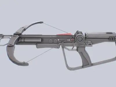 Scifi crossbow Low-poly 3D model