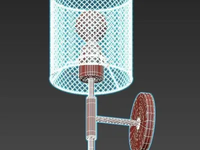 baskett-45259-01-30 wall light with wire cage 3D model