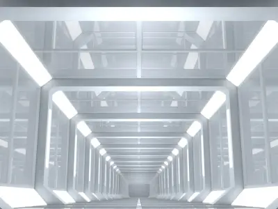 Sci Fi Corridor Low-poly 3D model