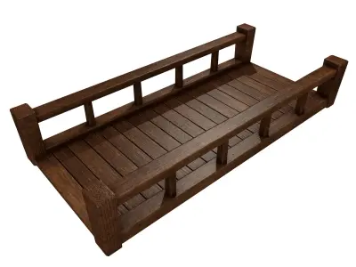 Fantasy Wooden Bridge Low-poly 3D model